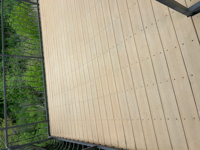 Elevated composite deck after a full cleaning
